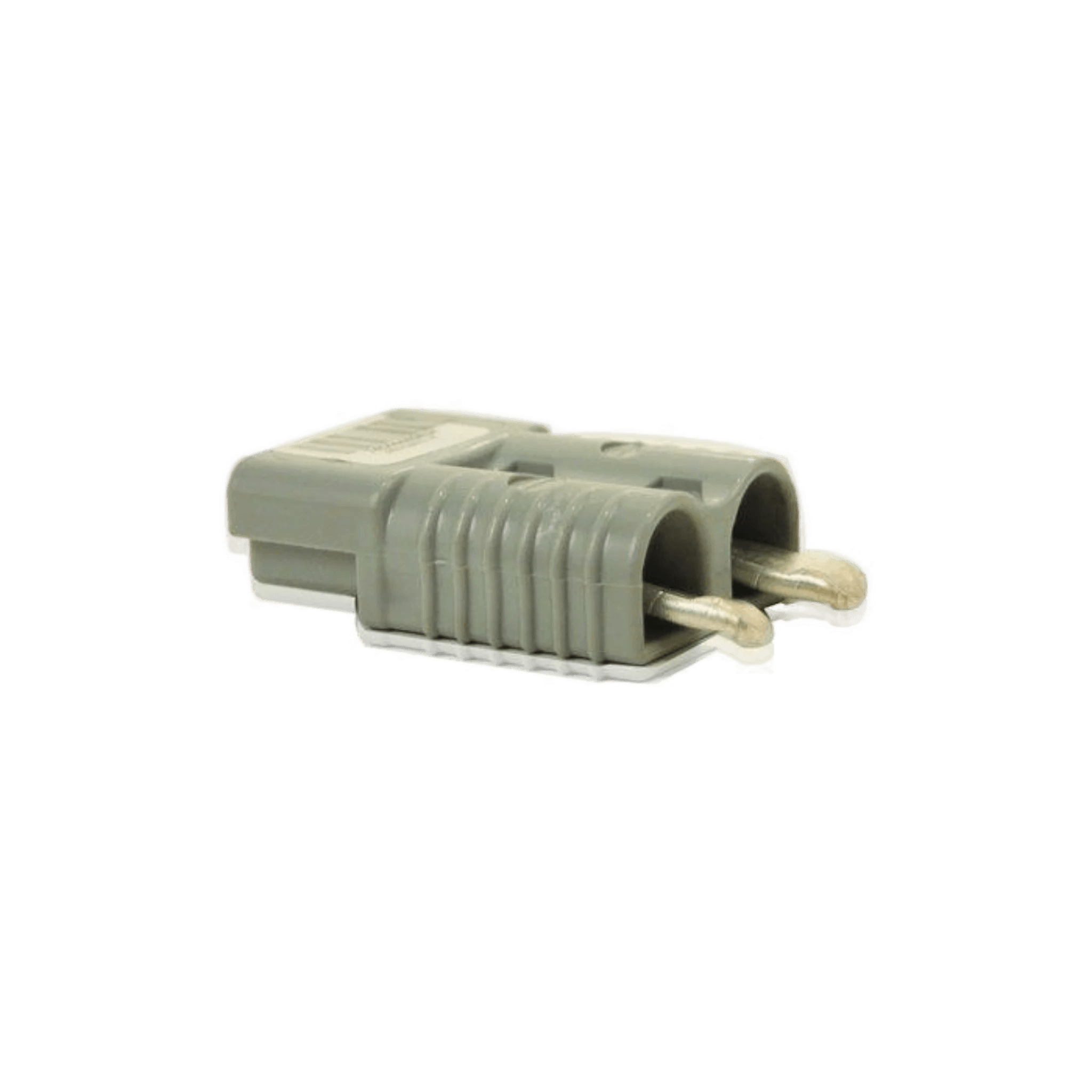 A PIERCE 4 Gauge Wire Connector, featuring a gray two-pronged electrical plug with a ribbed grip and quick connects, rests on a plain white background.