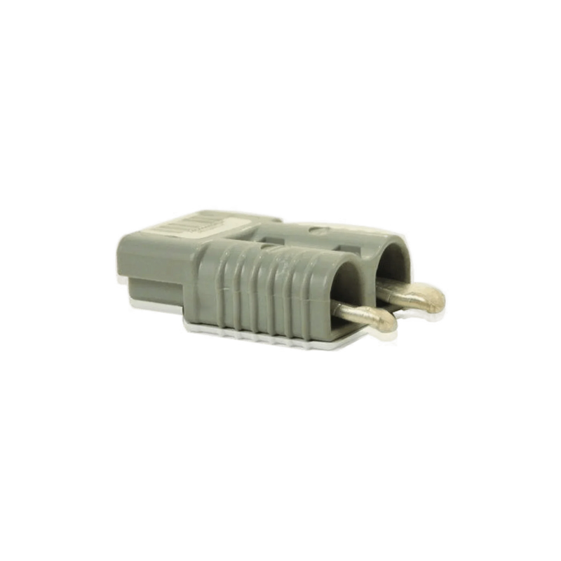 PIERCE 4 Gauge Wire Connector, gray with two metal prongs, shown isolated on a white background.