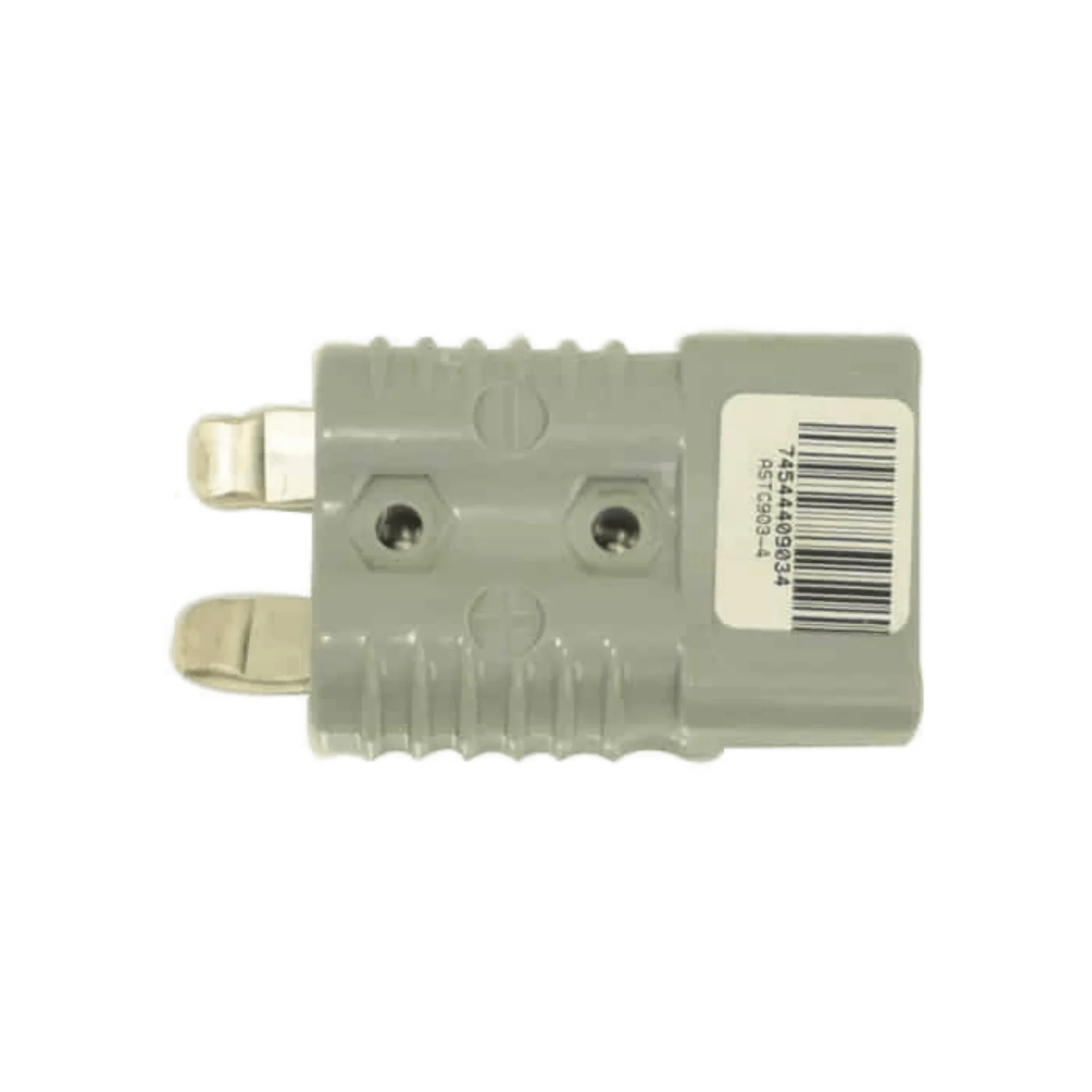 PIERCE 4 Gauge Wire Connector features two metal prongs and a barcode label on a gray body. Designed for quick, secure 4 gauge wire connections; shown on a white background.