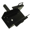 The Receiver Hitch Mount by Internal - Production Shop is a black metal adapter with mounting holes and angled brackets, perfect for use as a portable or winch mount. Displayed on a white background.