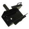 The Receiver Hitch Mount by Internal - Production Shop is a black metal adapter with mounting holes and angled brackets, perfect for use as a portable or winch mount. Displayed on a white background.