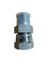 The PIERCE Hydraulics Restrictor Fitting features a 3/8 in male-to-female pipe thread, swivel design, and 1/16" hole with a threaded plastic cap for hydraulic flow control; shown on a white background.