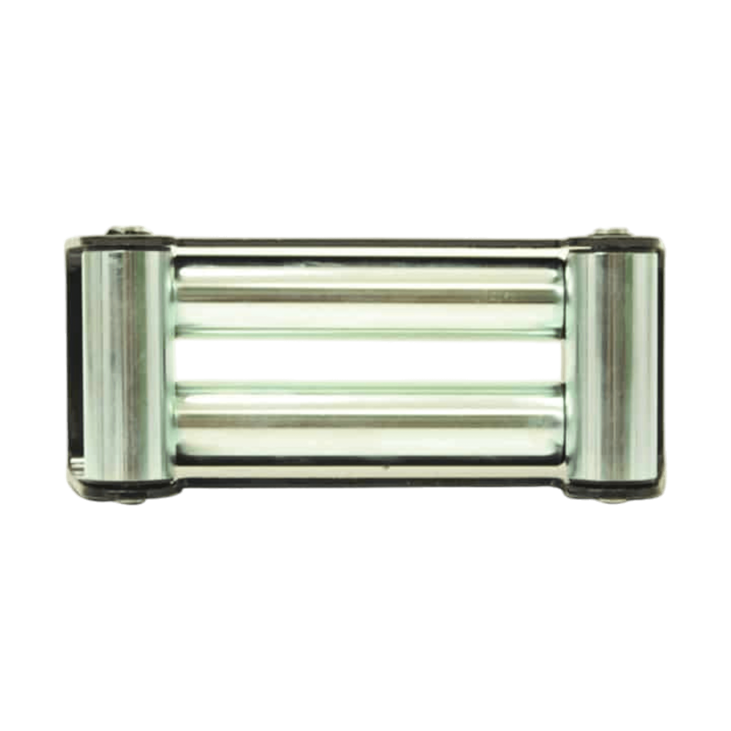 The PIERCE 6,000 lb Recovery Winch features a metal fairlead roller with four cylindrical rollers in a sturdy rectangular frame, ideal for light-duty or car trailer winch applications.