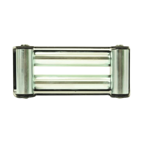 The PIERCE 6,000 lb Recovery Winch features a metal fairlead roller with four cylindrical rollers in a sturdy rectangular frame, ideal for light-duty or car trailer winch applications.