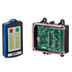 A transparent case with a remote control and circuit board against a black background highlights the Lodar LTD 6 Function IP Wireless Control System, 92 Series FET Receiver, featuring a 200-foot range.