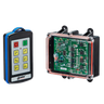 A transparent case with a remote control and circuit board against a black background highlights the Lodar LTD 6 Function IP Wireless Control System, 92 Series FET Receiver, featuring a 200-foot range.
