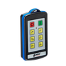 A remote control with multiple buttons, including red and green, prominently displays the Lodar LTD logo at the bottom. This 6 Function Lodar Replacement IP Transmitter from the 9000 Series serves as a dependable backup for essential tasks.