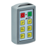 The 6 Function Lodar Replacement Standard Transmitter | 11 Series from Lodar LTD features buttons for adjusting a bed's position, highlighted by distinctive red and green power buttons. It's the perfect substitute if you've misplaced your original transmitter, offering functionality similar to the Lodar 6 Function Standard Transmitter.