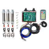 The 6 Function Standard Wireless Actuator Control System (92 Series, FET Air Receiver) by Lodar Service, including cylinders, control box, wireless remote, cables, and connectors, is displayed on a white background.
