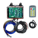 The Lodar Service 6 Function Standard Wireless Actuator Control System (92 Series, FET Air Receiver, No Actuators) includes an electronic control box, handheld remote, and cables—perfect for custom air setups or wireless valve control of pneumatic actuators.