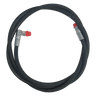 The PIERCE Dump Kits 7-Foot Hose is shown coiled in a circle with metal fittings and red caps on both ends, set against a white background.
