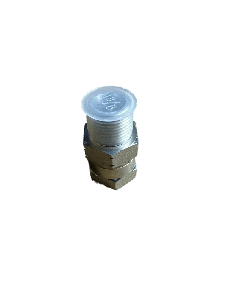 The PIERCE Hydraulics Restrictor Fitting features a pipe thread swivel with male 3/8 in x female 3/8 in ends and a 1/16" hole, shown isolated on a white background.