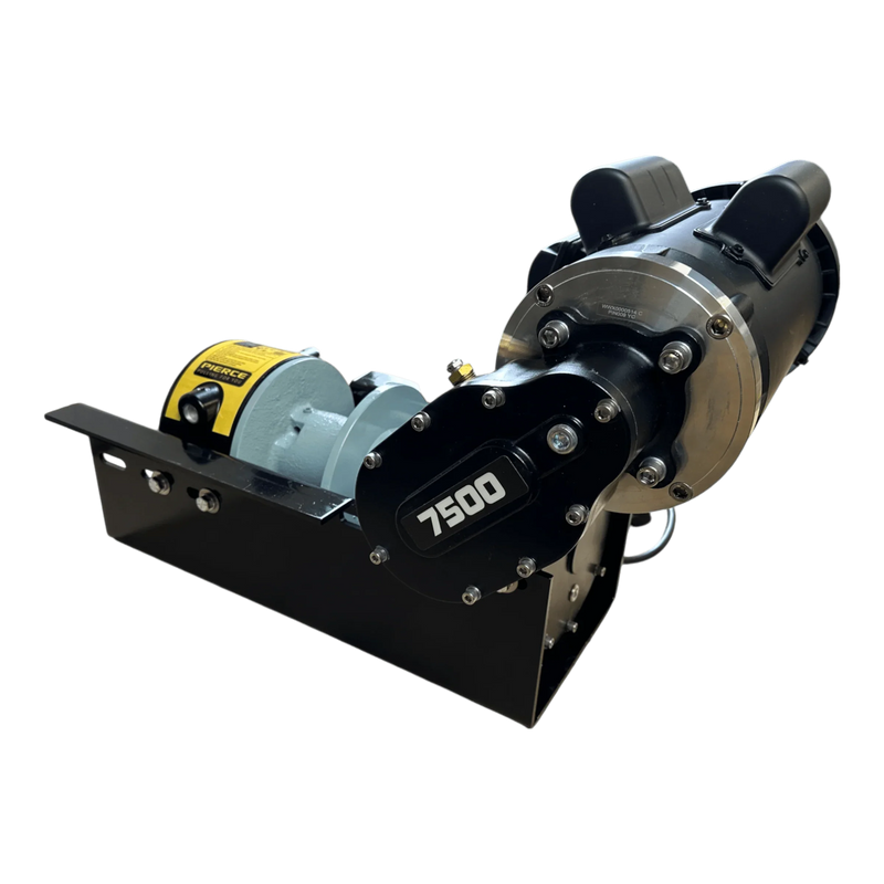 The PIERCE 110V Electric Winch features a black and silver design, an 8" split drum, and a powerful 7,500 lb pulling capacity.