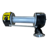PIERCE 8,000 lbs. 11" Drum Industrial Hydraulic Winch | Narrow Mount features a silver cylindrical body, black ends, and yellow label, designed for hydraulic winch use on a white background with 8,000 lb pulling capacity.