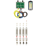 Lodar LTDs 8 Function IP Wireless Actuator Control System, 92 Series with FET Air Receiver, includes wiring, a control box, remote, and injection components arranged on a white background.