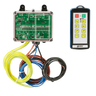 Lodar Service 92 Series: 8 Function IP Wireless Actuator Control System with FET Air Receiver (no actuators), features a black handheld transmitter with buttons, indicator lights, multicolored wires, and electronic circuit board.
