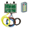 The Lodar Service 8 Function Standard Wireless Actuator Control System (92 Series, FET Air Receiver, No Actuators) features a circuit control box with colorful wires and a separate gray remote with yellow buttons.