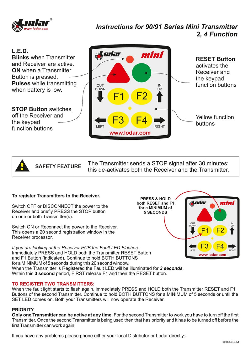 92-93 Series - Instructions Mini Transmitter Coding — Page 1