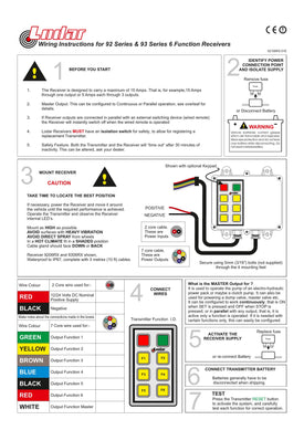 Thumbnail for 92-93 Series - Wiring Instructions for 6 Function Receivers