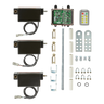 The PIERCE Lodar Wireless Electric Actuator Control System - 6 Functions includes a control unit, remotes, rods, brackets, and mounting hardware for seamless wireless actuator operation.