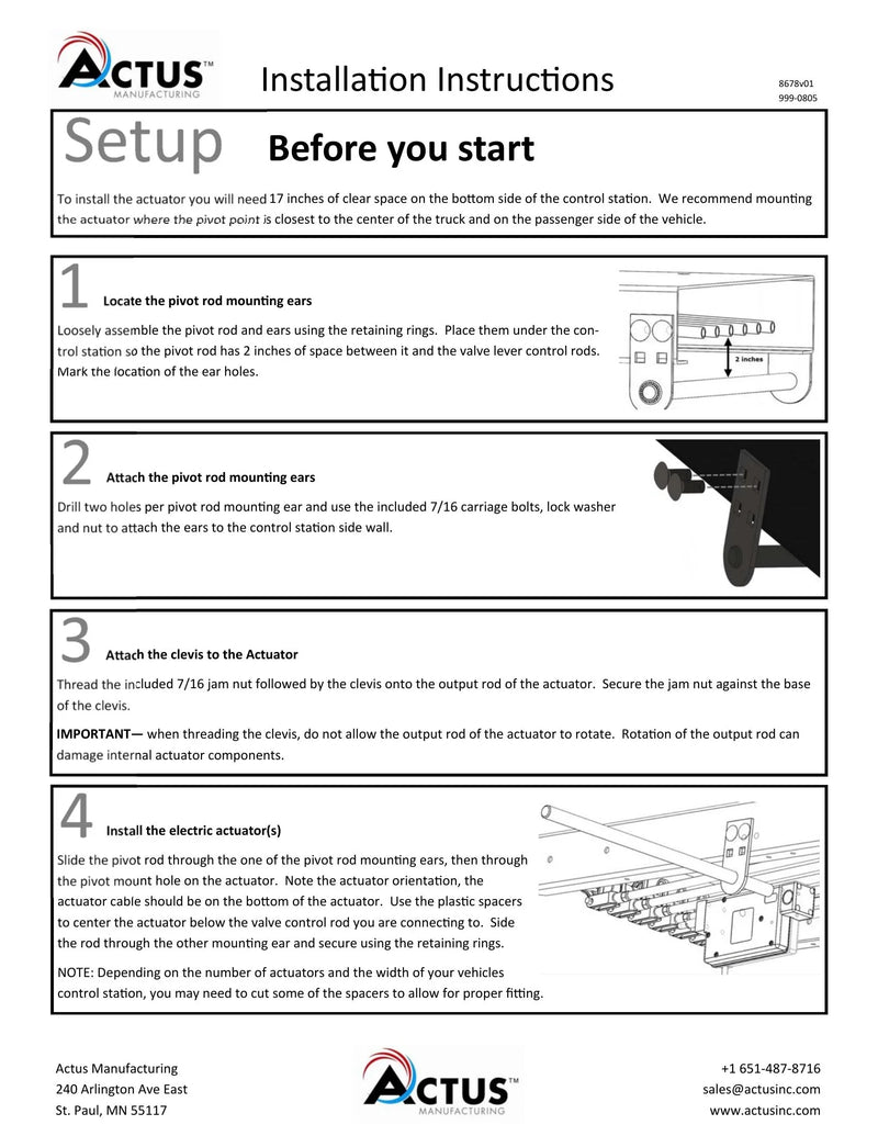 9215XA - Installation Instructions - Electric Actuator — Page 1