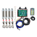 The Lodar Service 8 Function Wireless Air System with Bolt on Actuator includes sensors, circuit board, remote, cables, and hardware—perfect for integration with pneumatic actuators or air actuation systems.