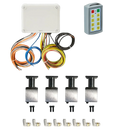 PIERCE 8 Function Direct Mount Wireless Control for Jerr-Dan, featuring Husco valves and connectors, with control panel and wiring—displayed neatly on a white background.