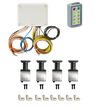 PIERCE 8 Function Direct Mount Wireless Control for Jerr-Dan, featuring Husco valves and connectors, with control panel and wiring—displayed neatly on a white background.