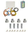The PIERCE 8 Function Wireless Air System with Bolt on Actuator and Gresen Valve includes wires, sensors, remote control, connectors, and mounting hardware arranged neatly.