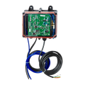 The 2 Function Lodar Replacement FET Air Receiver (92 Series, No Master Output) by Lodar Service features a green circuit board inside a black plastic box with blue and black cables attached.