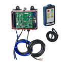 Lodar LTD 2 Function IP Wireless Actuator Control System (92 Series) with exposed circuit board, coiled black cable, and remote; FET Air Receiver included, no actuators. For use in Lodar wireless air actuator systems.