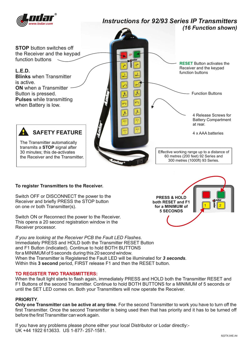 92-93 Series - Instructions IP Transmitter Coding — Page 1