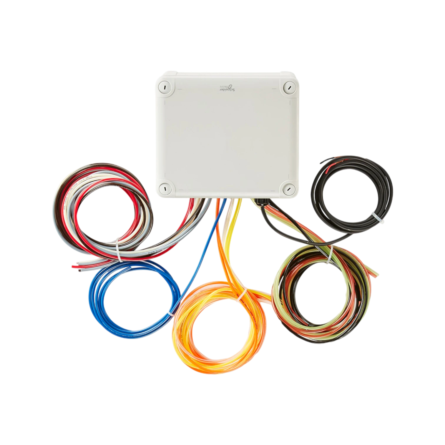 The Lodar LTD 20 Function Lodar Replacement FET Air Receiver (92 Series) is a white electrical junction box with six coiled colored wires extending from it.