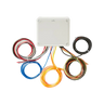 The Lodar Service 20 Function Lodar Replacement FET Air Receiver | 92 Series is a white electrical junction box featuring six colorful coiled wires extending from the bottom.