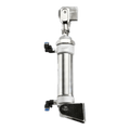 The Lodar Service Lodar Replacement Air Actuator is a metallic pneumatic cylinder with end fittings and mounting brackets, designed for seamless operation and ideal as a Lodar replacement, shown on a white background.