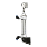 The Lodar Service Lodar Replacement Air Actuator is a metallic pneumatic cylinder with end fittings and mounting brackets, designed for seamless operation and ideal as a Lodar replacement, shown on a white background.