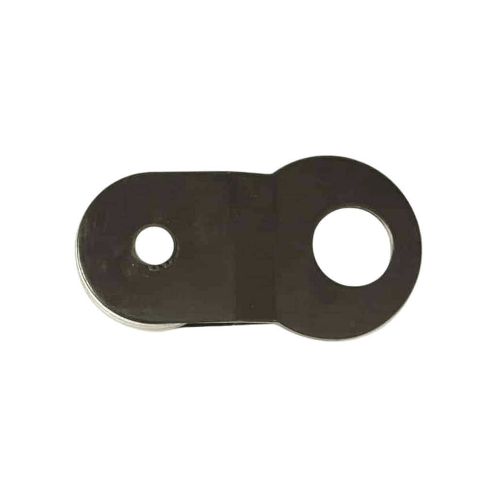 The Internal - Pierce Assembly Team 9,000 lb Recovery Winch features a flat metal plate with two circular holes of different sizes, perfect for trailer loading or winching tasks, shown on a plain white background.