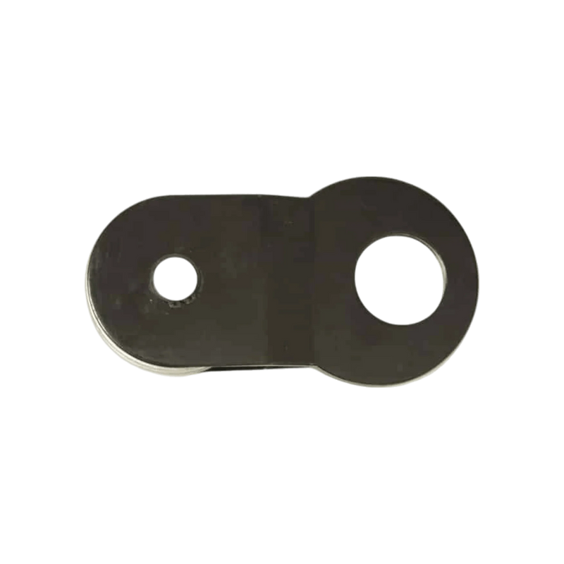 The Internal - Pierce Assembly Team 9,000 lb Recovery Winch features a flat metal plate with two circular holes of different sizes, perfect for trailer loading or winching tasks, shown on a plain white background.