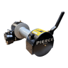 The PIERCE 9,000 lbs. 11 Drum Industrial Electric Winch is shown with a lever against a black background.