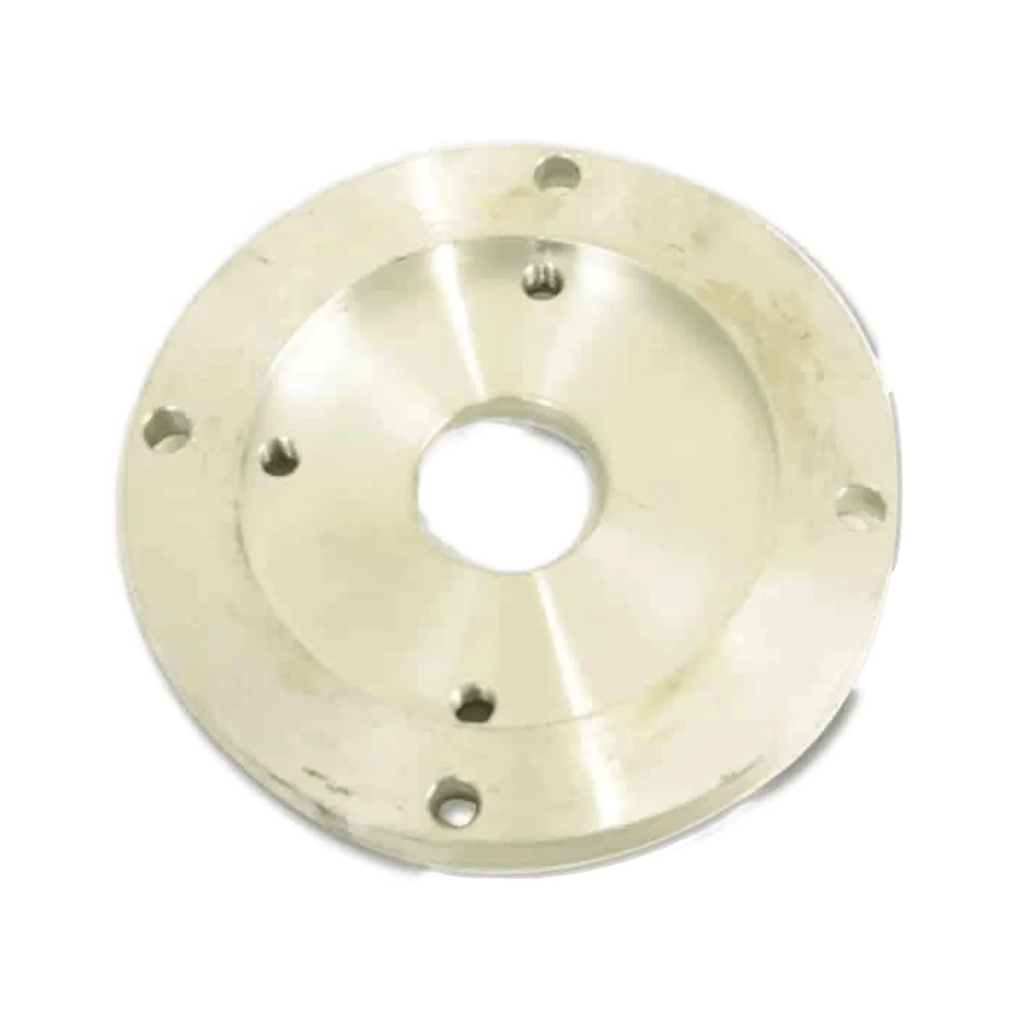 PIERCE Adapter for 110V Electric Worm Gear Winches: aluminum round flange with central and five edge holes, perfect for PS654-EK winch replacement.