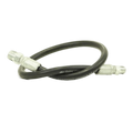 The PIERCE Bale Spike Hose is a 26-inch black flexible hydraulic hose with metal connectors, designed for the Goose Neck Attachment and rated to 3,000 psi.