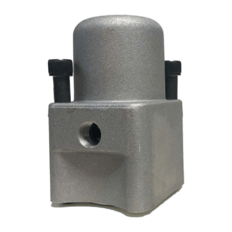 The PIERCE Bolt-on Actuator for Gresen Spool features two black screws, a threaded pipe connection, and is compatible with Miller Towing Equipment or Gresen Spools.