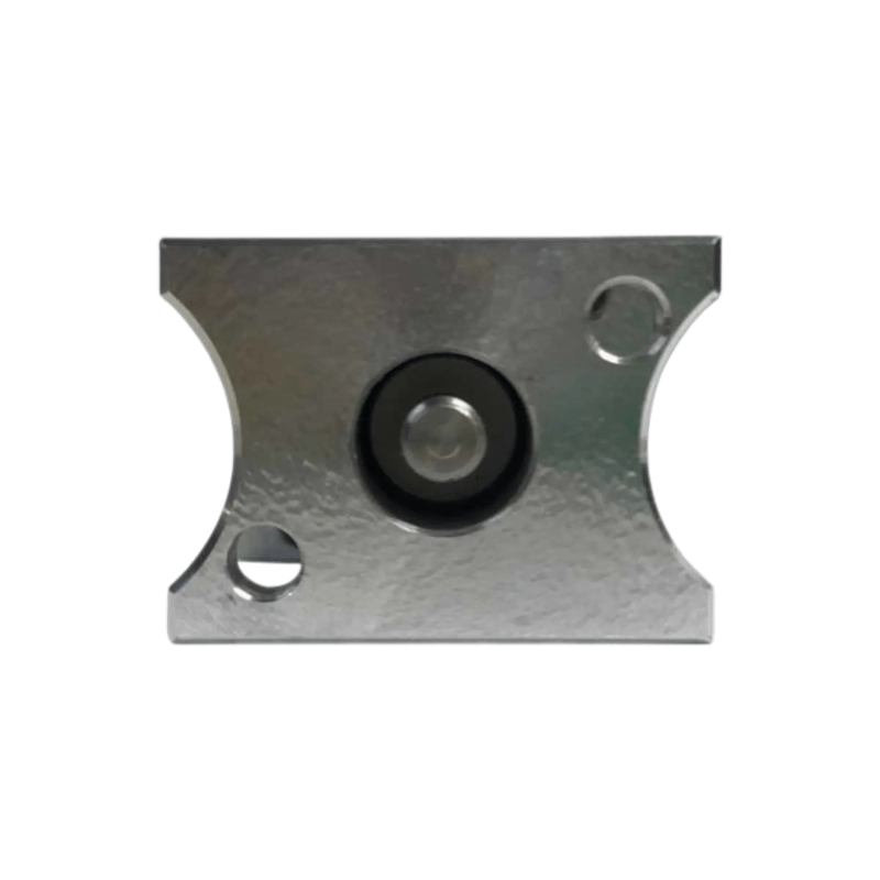The PIERCE Bolt-on Actuator for Husco Spool is a rectangular metal block with two holes and a central black bearing, designed for bolt-on actuator systems.