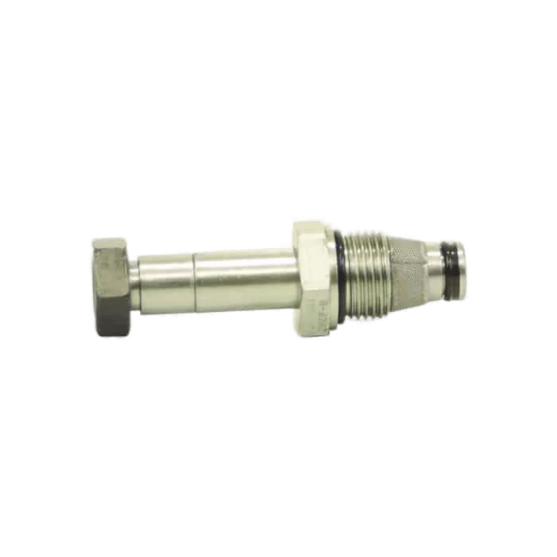 The Bucher Hydraulics, Inc. Bucher Pump Valve, shown on a white background, features a threaded body and hexagonal head and is suitable as a replacement part for the PM319 pump.