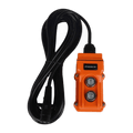The Asetek Enterprise Company LTD PIERCE 2-function momentary hard-wired control pendant features UP/DOWN buttons, a 15 ft. cord with 4-prong vulcanized plug, and is compatible with PIERCE 654 series wormgear winches.