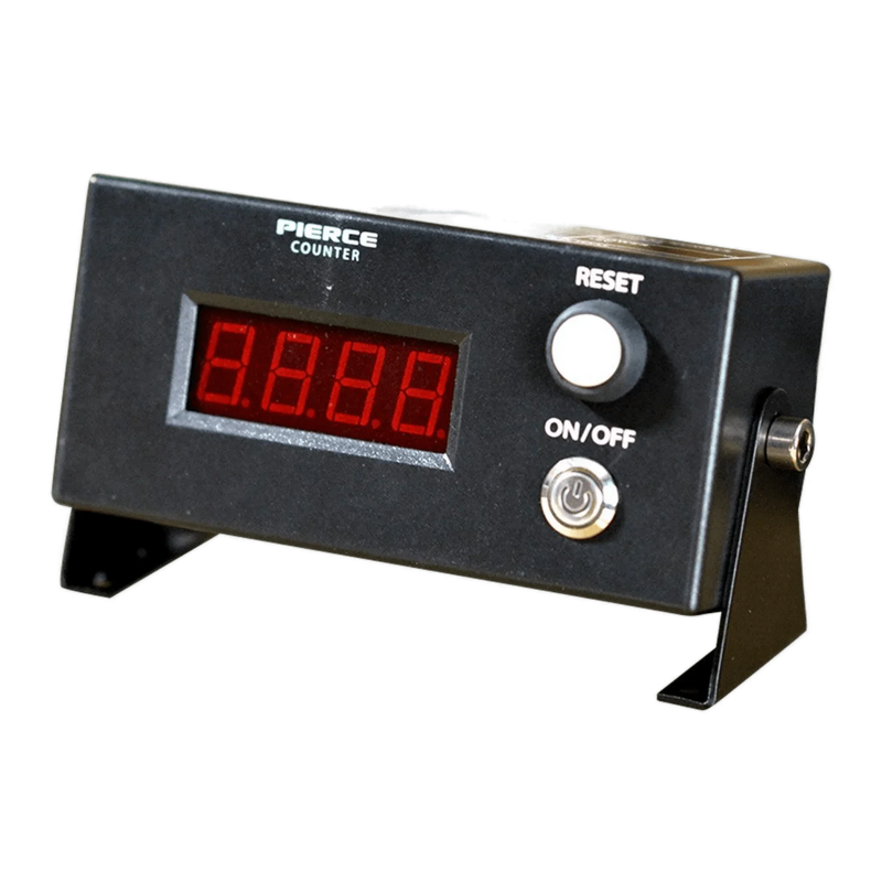 The Cattle Cube Counter by PIERCE includes a digital counter with a red LED screen, reset button, and on/off switch, designed to streamline operations and manage feeding costs efficiently.