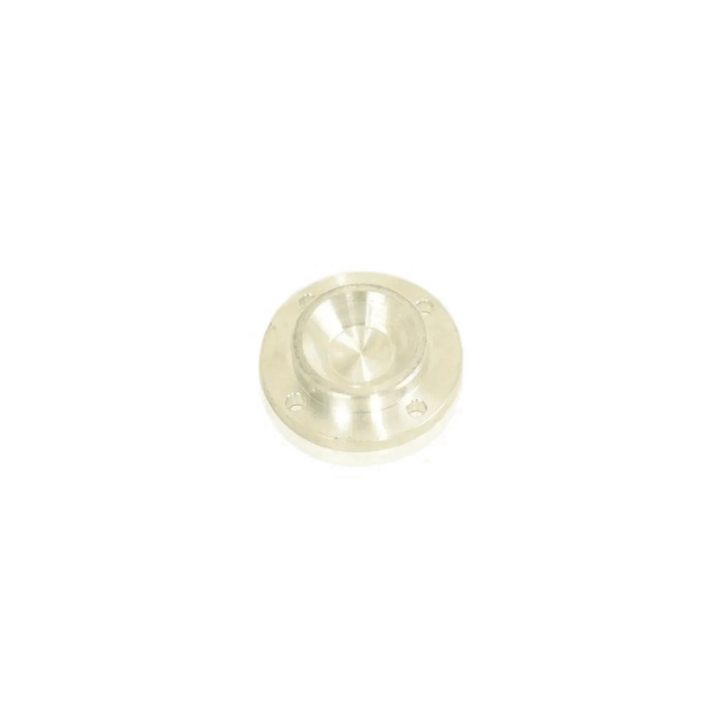 PIERCE Closed Bearing Cap for Worm Gear Winches, shown with a central recess and four holes on a white background; ideal as a PS654 winch bearing cap or replacement cap for worm gear housing.