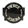 Black circular Clutch Housing w/ Bushing by PIERCE, featuring "PIERCE WINCH" in white (one upside down). Ideal as a replacement housing for your PS654 series Worm Gear Winch or when servicing the free spool function.