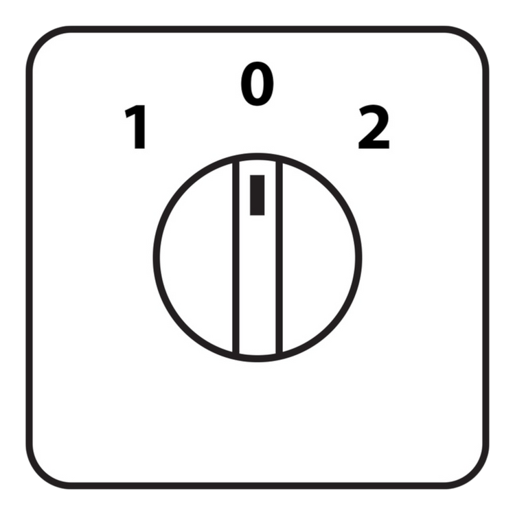 The PIERCE Control Box for 110V PIERCE 654 Series Single Phase Winch features a durable switch enclosure with a three-position rotary switch labeled 0, 1, and 2, perfect for industrial applications like single-phase motors.
