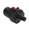 PIERCE Conversion Kit for worm gear winches, featuring a black PS654 series hydraulic motor with red fittings and cylindrical shaft—perfect for upgrading 12V electric winches to hydraulic systems.